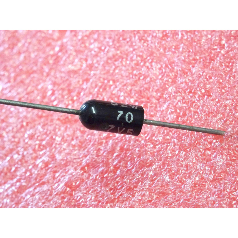 Lot de 5: diode zener BZW 70-7V5 ~ Si voltage regulator diode BZW70-7V5 ~ Ur 7.5V , Ubr 8.5V , Ir 100µA , Vf 1.5Vmax@If 1A