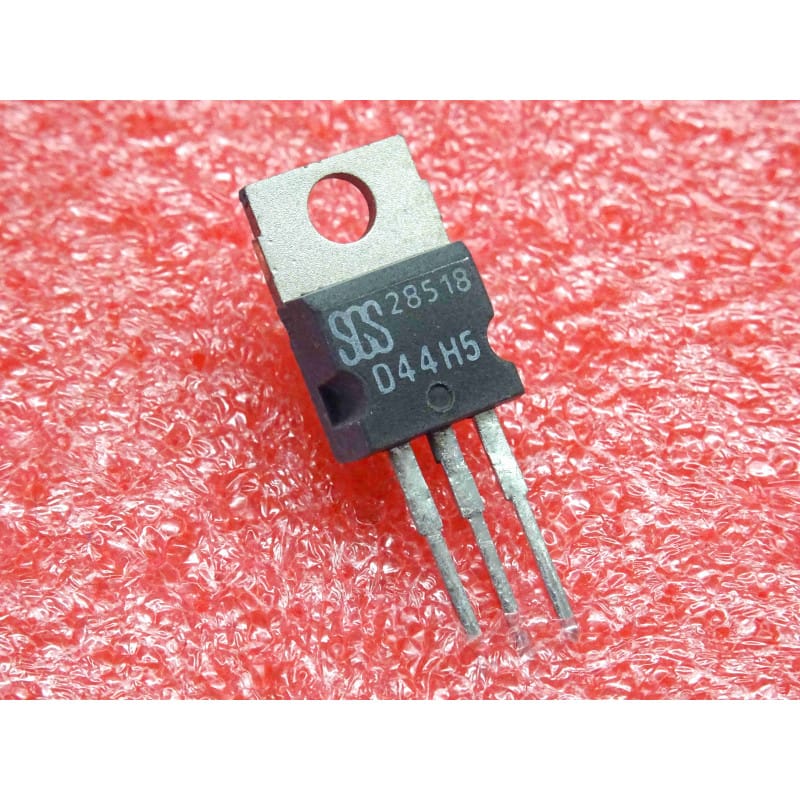 Lot de 2: transistor D44H5 ~ 50W silicon NPN power transistor (complementary PNP D45H5) ~ Uce 45V , Ic 10A ~ boîtier TO-220(5P2)