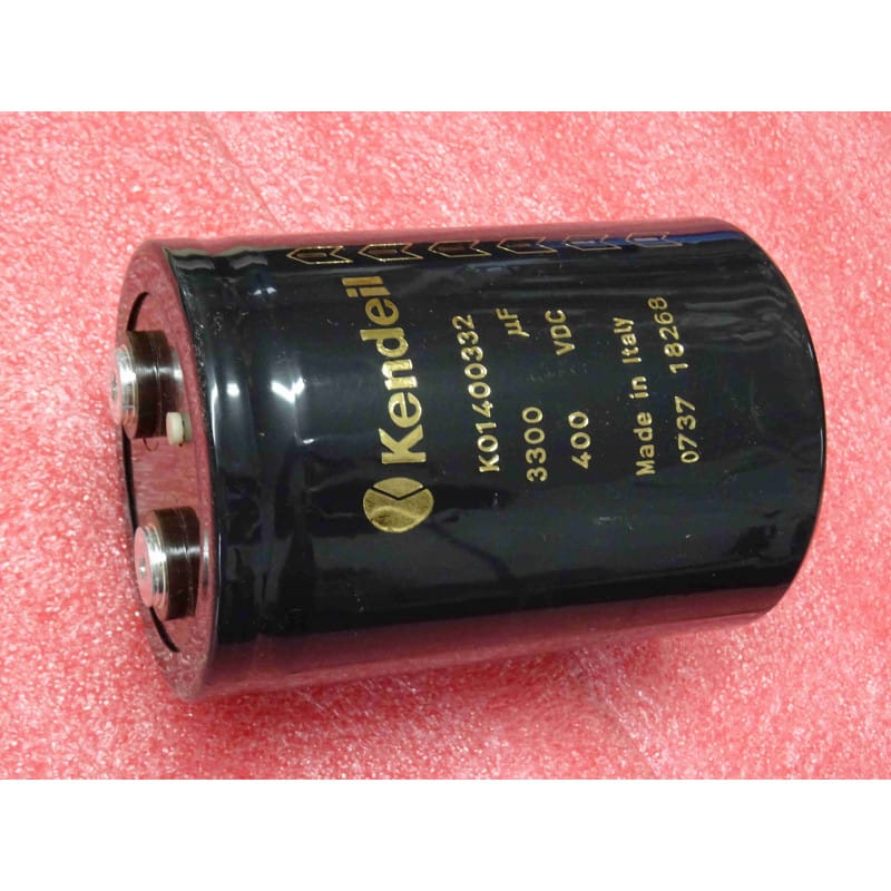 condensateur Kendeil K01400332 0737 18268 ~ 3300µF 3300uF 400Vdc ~ Ø75x105mm (sans la visserie)