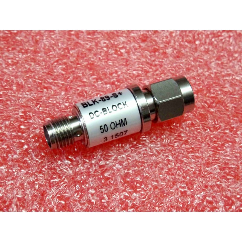 connecteur SMA femelle / mâle BLK-89-S+ ~ coaxial DC block SMA 50-ohms from 0.1 MHz to 8 GHz 50Vdc RoHS compliant Mini-Circuits