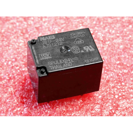 relais Nais JS1F-24V AJS1212 10A 125Vac, bobine 24Vdc, 1formC, flux-resistant type, class E insulation, 22x16x16mm, 5pin