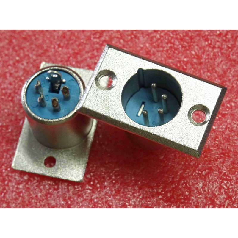 Lot de 2 pièces : XLR-4 embase mâle XLR 4-pin 4pts xlr4 chassis ~ 21x35mm Ø18.5mm hauteur 20mm