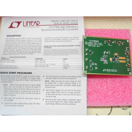 Linear Technology demo circuit DC1641A LTC3786EMSE high efficiency synchronous DC/DC boost converter from 5-24V to 24V