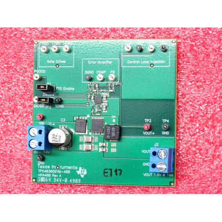 HPA448 revA evaluation board TPS40305EVM-488 evaluation module ~ 8-14V in,1.8V out Sync Buck Controller, 1.2MHz switching freq.