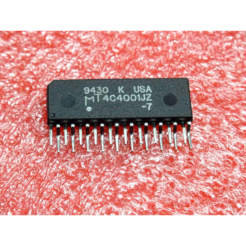 ci MT 4C4001 JZ -7 ~ ic MT4C4001JZ-7 ~ 1 Meg x 4 fast page mode DRAM 70ns access ZIP-20 ~ micron technology