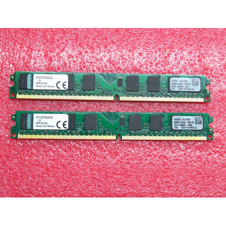 lot de 2 barettes de 2Go de RAM DDR2 kingston KTL2975C6/2G 2GB PC2-800 CL6