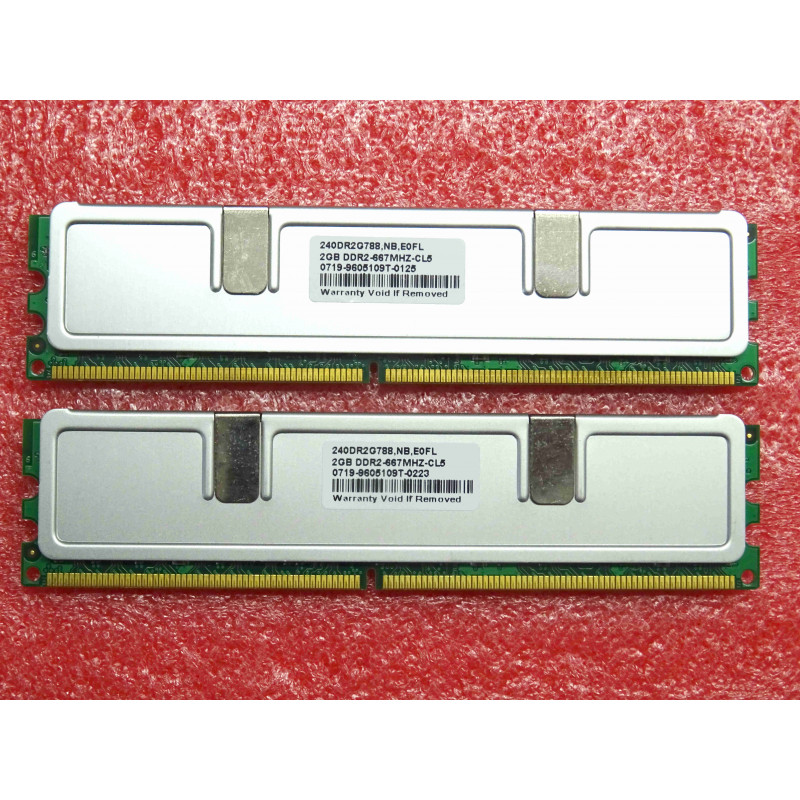 Lot de 2 barettes de 2Go de RAM DDR2 Ldlc 240DR2G788,NB,E0FL 2GB DDR2-667MHz-CL5 (barettes de RAM avec dissipateur)