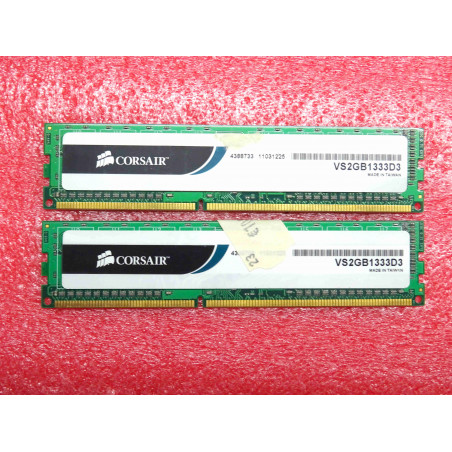 Lot de 2 barettes de 2Go de RAM DDR3 corsair VS2GB1333D3 1333MHz