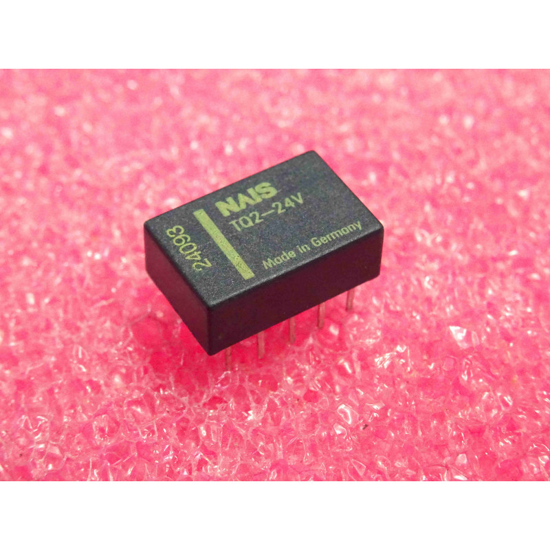 relais Nais TQ2-24V ~ 1A 30Vdc / 0.5A 125Vac ~ single side stable 2 Form C relay , coil 24Vdc , 14x9x5mm 10-pin (5R11)