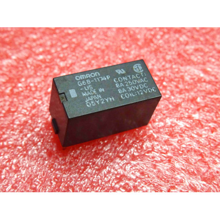 relais omron G6B-1174P-US-DC12 ~ 8A 250Vac 30Vdc coil 12Vdc PCB relay ~ non-latching SPST-NO high-capacity fully sealed (5R9)