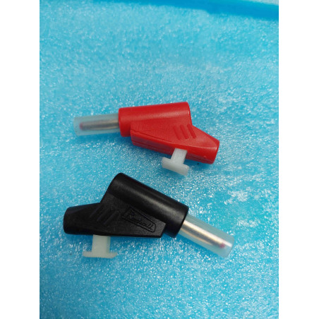 2 Fiche banane 4 mm Rapide Radiall Rouge et Noire Mâle 30A 750V R941461600 et R941460600 (4F)