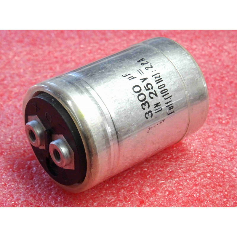 Lot de 2: condensateur précis type AL68 CO18 3300uF 3300µF 25V , -25°C +85°C , NFC93110 2.2A à 100Hz ~ Ø35x52mm