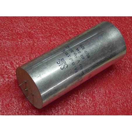 condensateur sic safco 15µF 15uF 15MF Un 500V 50Hz 10% 618344 ~ Ø60mm h142mm