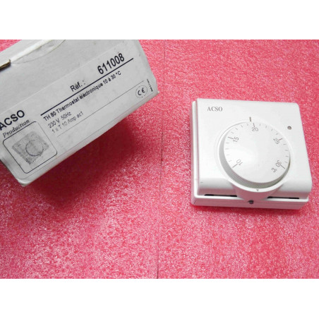 ACSO 611008 TH80 thermostat électronique 10-30°C 230v 50Hz .5VA, 1 T - 10A, IP20