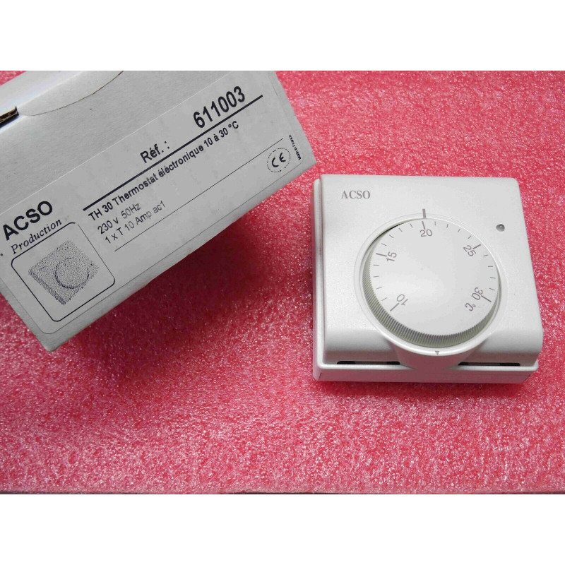 ASCO 611003 TH30 thermostat électronique 10°C-30°C 230v 50Hz 1T 10 Amp ac1 IP20