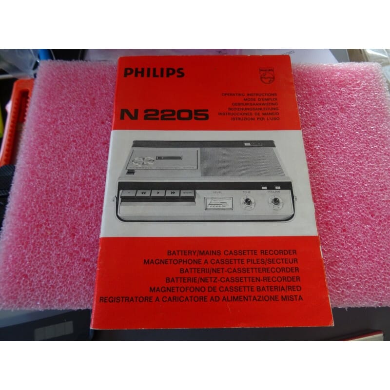 Mode d'emploi pour Magnétophone Cassette Philips N2205 avec schéma 55 pages