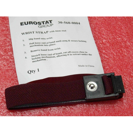 eurostat 30-560-0004 Bracelet ESD, Goujon mâle 4 mm (couleur bordeaux)