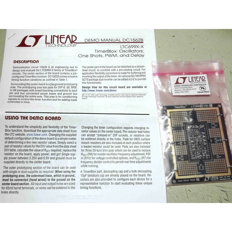 linear technology demo manual DC1562B for LTC699X-X TimerBlox with demo board