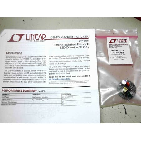 linear technology demo manual DC1744A for LT3799 triac & demonstration circuit