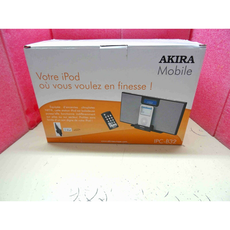 akira IPC-B32 station iPod radio FM portable 2x5w, jack 3.5mm pour lecteur MP3