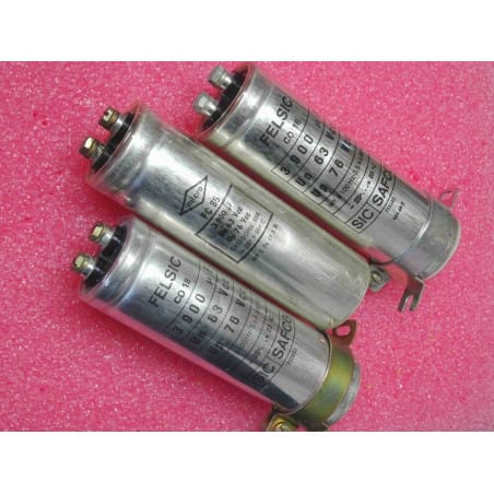 Lot de 3 condensateurs 3900µF 63v: micro FC85, sic-safco felsic CO18 Ø35x115mm