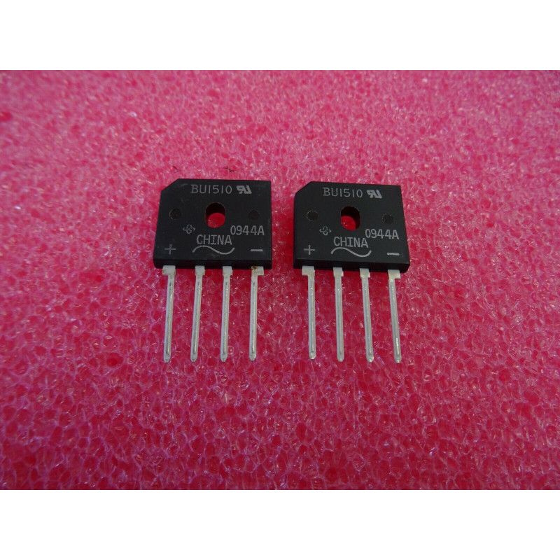 Lot de 2 Pont de Diodes BU1510 15A 1000V pattes en lignes ac au milieu