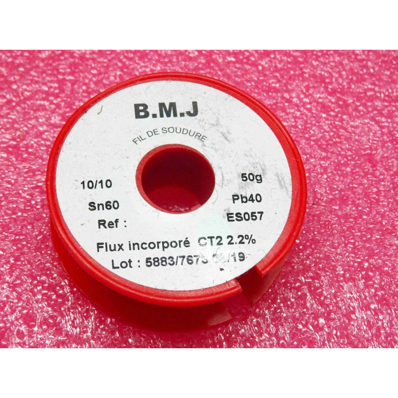 bobine fil soudure BMJ de 50gr ESO57 10/10 1mm Etain 60% Plomb 40% flux CT2 2.2%