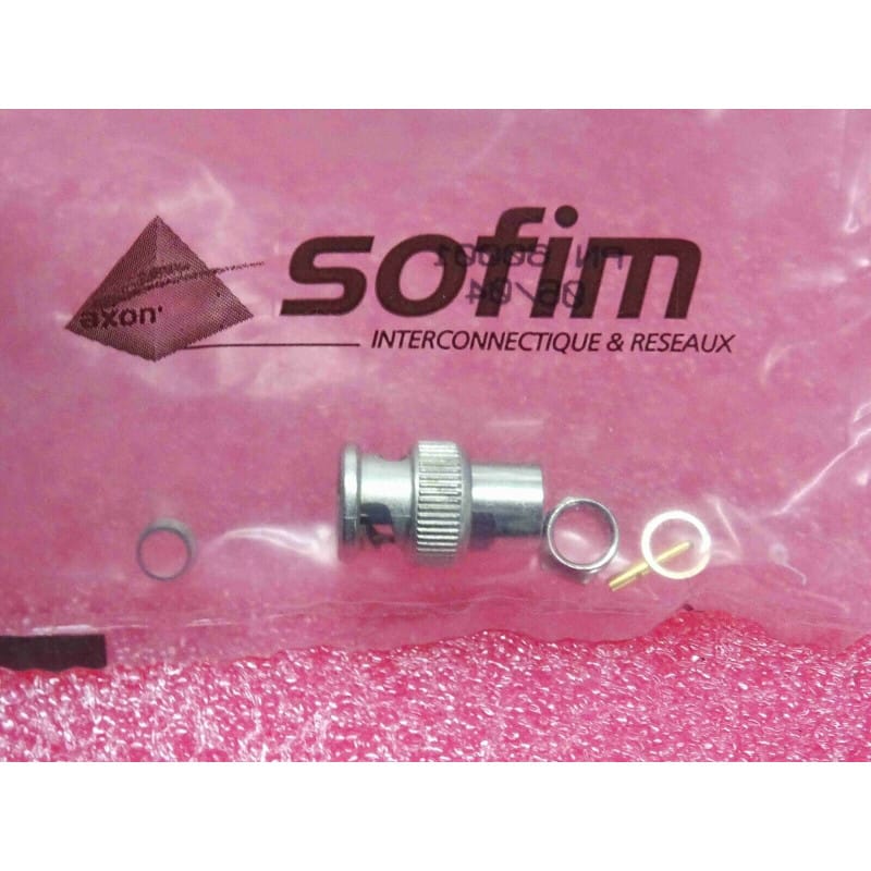 Sofim 60001 Connecteur BNC mâle droit 75 ohms à souder ~ Ø 6.6mm , Longueur 26mm