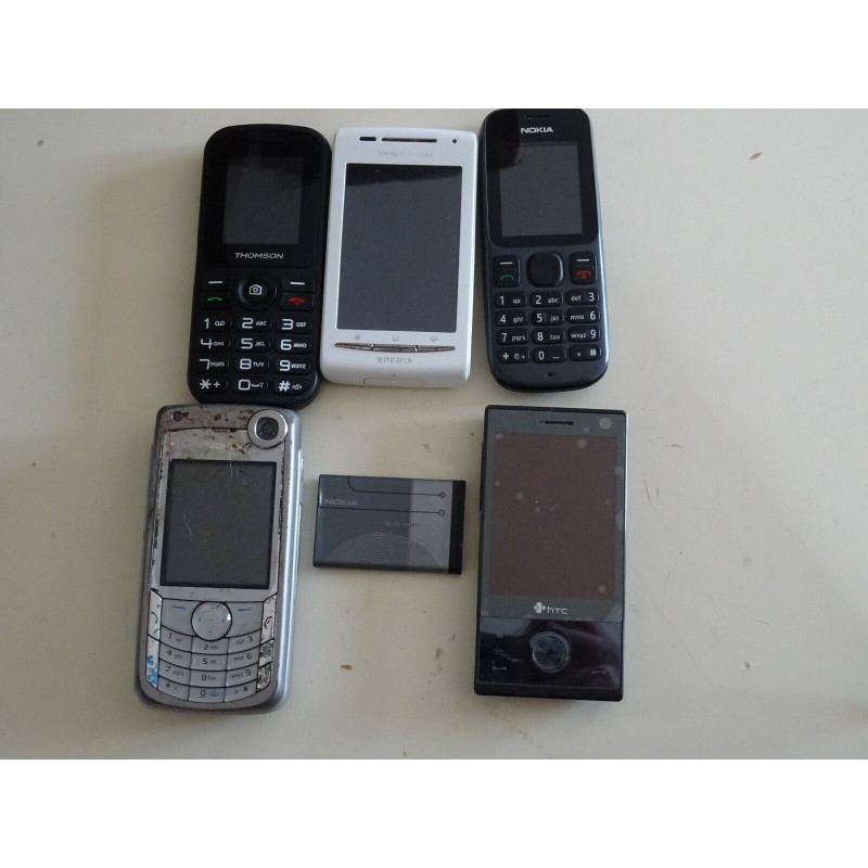 Lot de 5 Téléphone NOKIA SONY THOMSON HTC plusieurs modèles remise en état/pièce