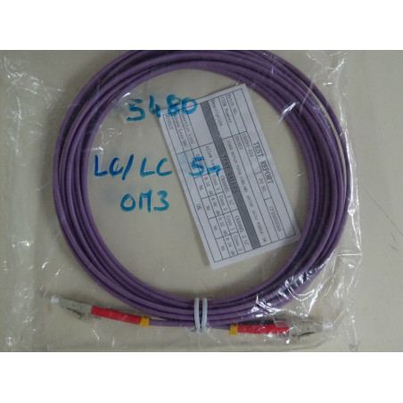 Cordon Câble Duplex Fibre Optique OM3 50/125 Violet LSZH LC/LC - 5 mètres