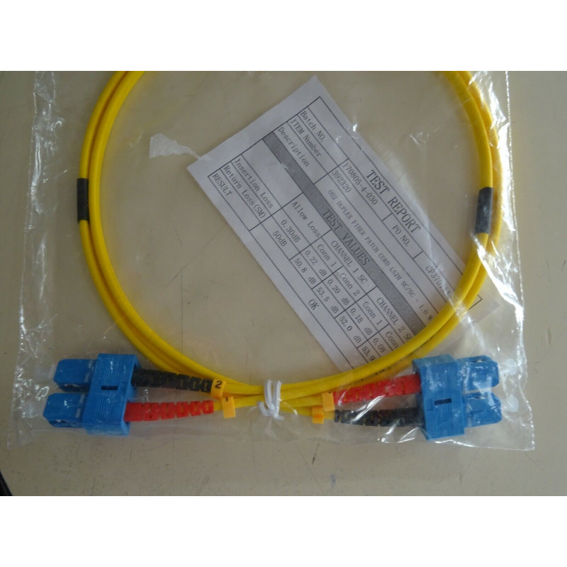 Cordon Câble  Fibre optique duplex OS2  LSZH Jaune SC/SC 9/125µm - 1 m 392320