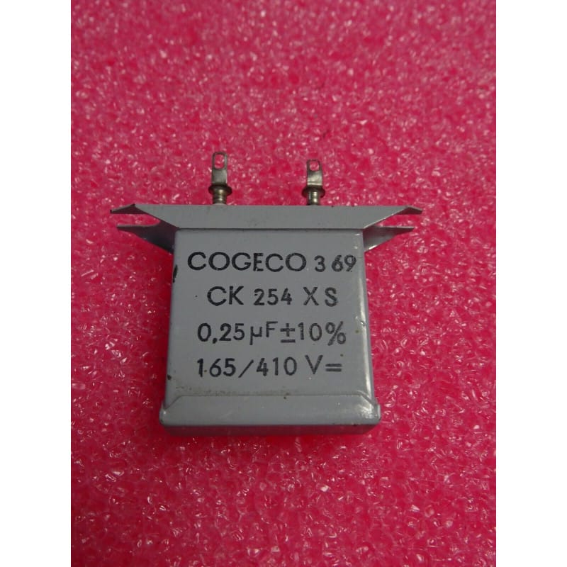 Condensateur à Bain d'huile 0.25µF ~ 0.25UF 10%  165 / 410Vdc COGECO CK254XS