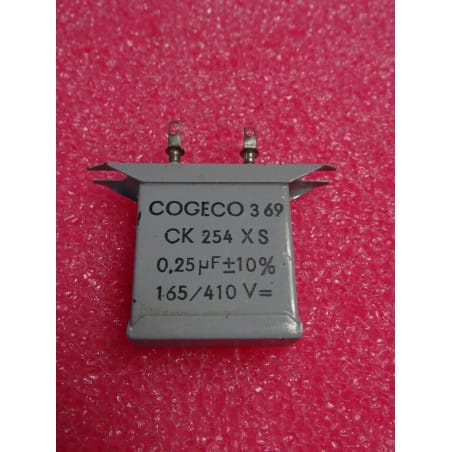 Condensateur à Bain d'huile 0.25µF ~ 0.25UF 10%  165 / 410Vdc COGECO CK254XS