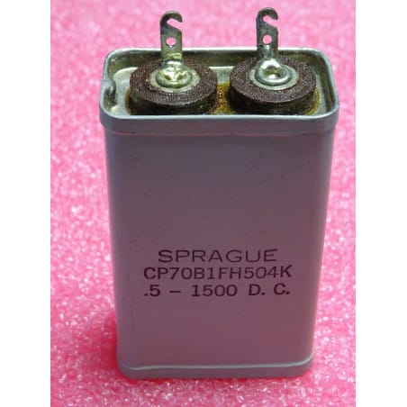 Condensateur à Bain d'huile 0.5µF ~ 0.50UF  1500Vdc  SPRAGUE CP70B1FH504K