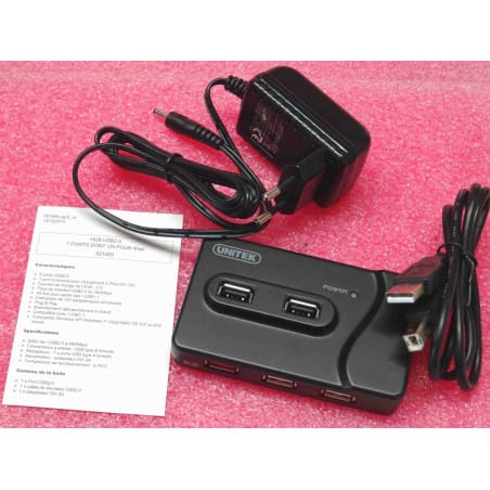 unitek 021069 usb2.0 6-port hub + 1 charging port