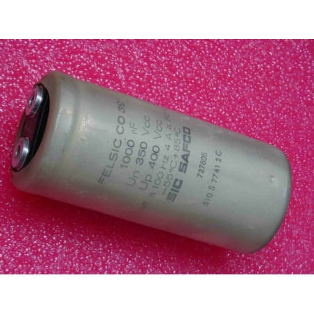 condensateur 1000µF 350v 85°C FELSIC CO39 SIC SAFCO Ø50mm h117mm