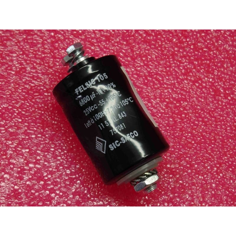 condensateur 6800µF 25v 30% FELSIC 105°C SIC-SAFCO EP38-25V6G8FK ~ Ø36mm H75mm