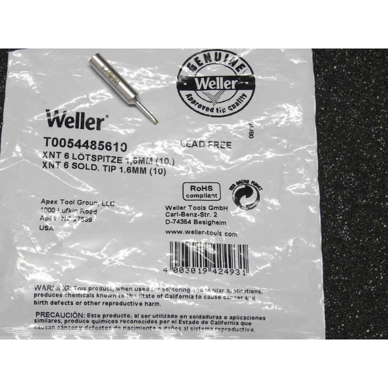 panne de fer à souder Weller XNT 6 XNT6 1.6mm T0054485610 pour WP 65 et WXP 65