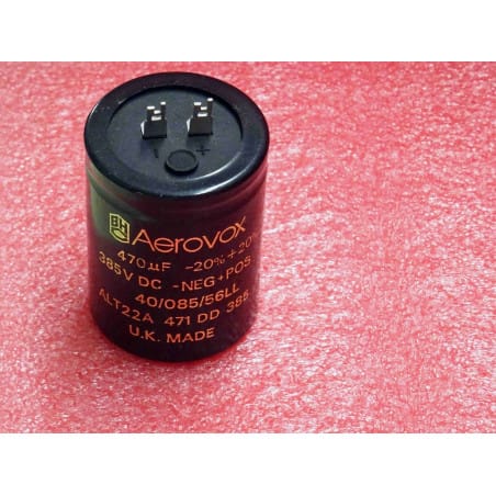 condenstateur 470µF 470uF 385vDC 20% Aerovox ALT22A471DD385 ~ Ø: 40mm, H: 55mm