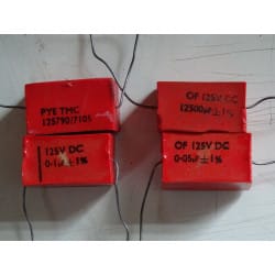 Lot de 4 condensateurs Axial MICA 50pF à 12500pF 1% 125V dc PYE TMC