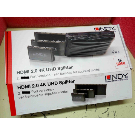 Lindy 2 ports Splitter HDMI 2.0, 10.2 Gbits/s, Prise en charge HDCP 2.2