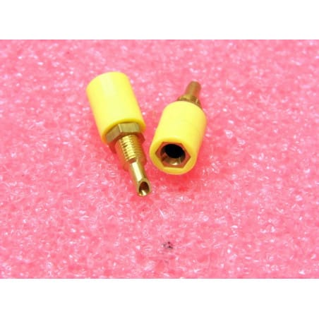 Lot x10 - radiall douille banane 4mm à souder jaune