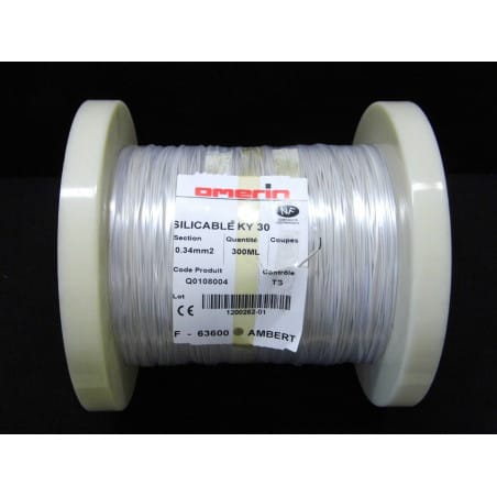 bobine câble Omerin Silicable KY30-05 0.34mm² blanc AWG22  Øext 1.3mm long. 300m