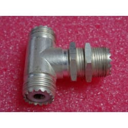 1 UHF PL258 raccord en T té 3  femelles Long à 2 écrous  AMPHENOL  (CASIER 84D)