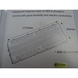 Plaque de prototypage D'essai sans Soudure Plaque de 840 points au pas de 2.54mm