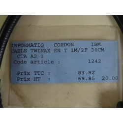 Cordon Cable en T  Adaptateur Té Twinax 1M - 2 Femelle 30cm IBM Réseau CTA A2 1