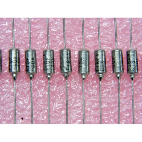 Lot x10 : condensateur tantale axial 1µF 1uF 40v CTS1 10% Firca ~ 9 x 3 mm