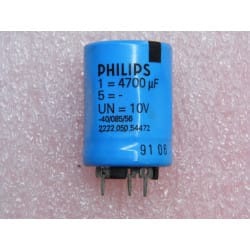 condo condensateur 10V 4700µF 4700uF 4700MF 4.7mF 3 pattes PHILIPS