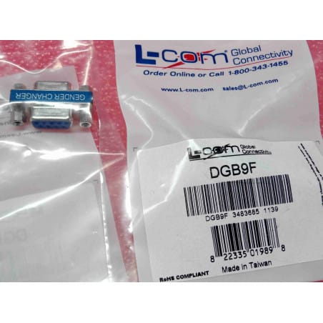 Lot x2: L-com DGB9F changeur de genre SUB-D RS232 serie DB9 femelle / femelle 3A