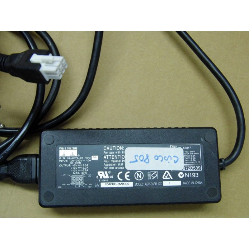 alimentation Cisco 34-0874-01 rev A0 ~ 5Vdc 3A, 12Vdc 2A, -12Vdc 0.2A ~ 30W max